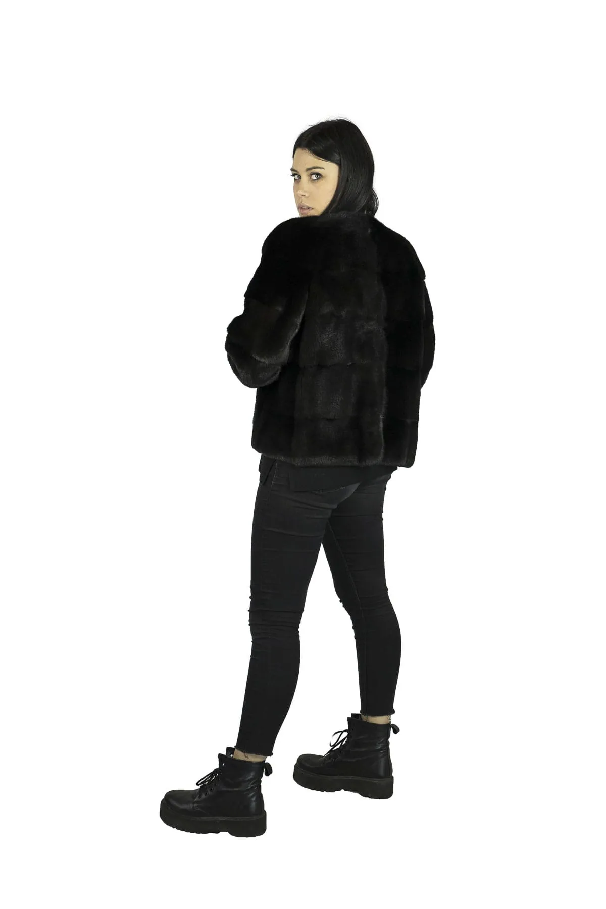 Jacket in mink Black