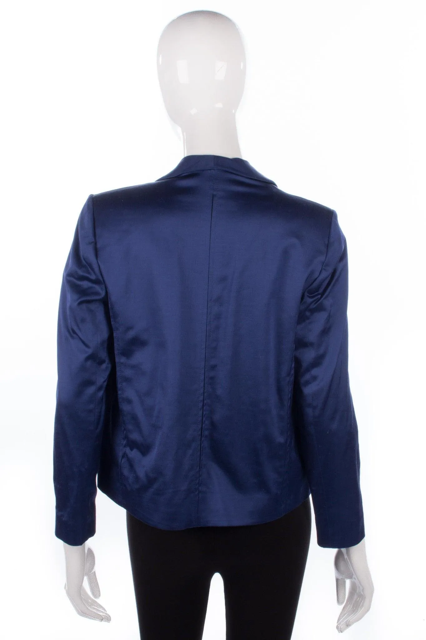 Jaeger Dinner Jacket Style Jacket Blue wih Black Edging Size 8