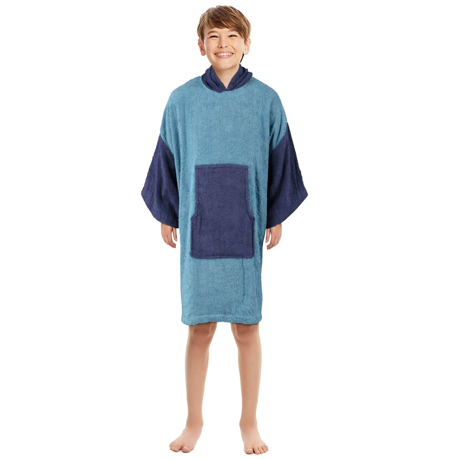 Kids Long Sleeve Poncho Towel - 100% Cotton