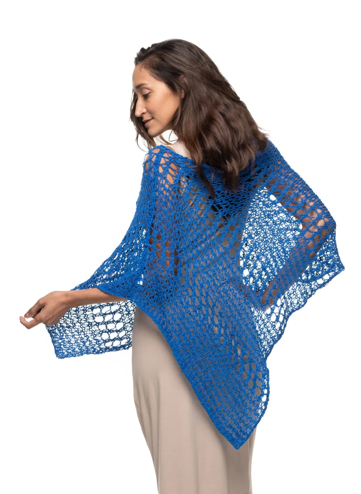 Knitted Asymmetrical Poncho Big Hole