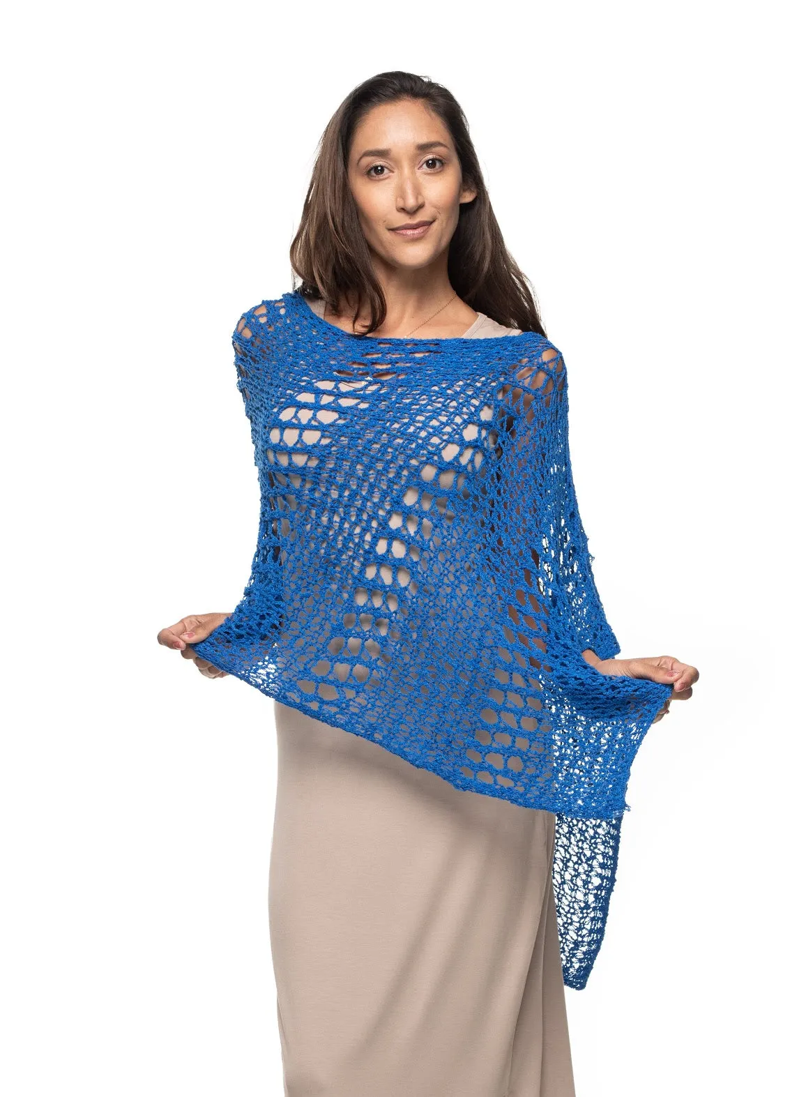 Knitted Asymmetrical Poncho Big Hole