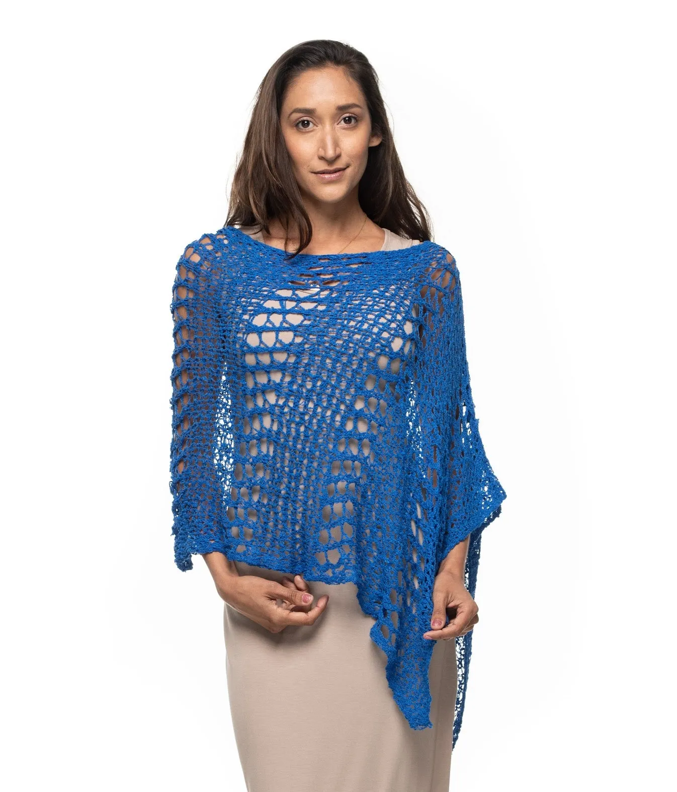 Knitted Asymmetrical Poncho Big Hole