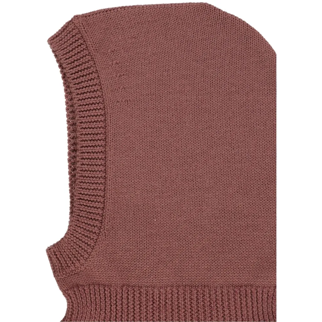 Knitted Balaclava Ello - rose brown