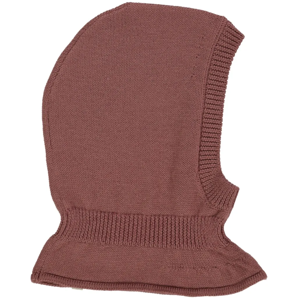 Knitted Balaclava Ello - rose brown