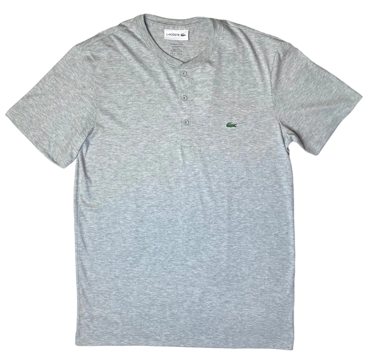 Lacoste Mens Henley Neck Pima Cotton T-Shirt - Ocean / Silver Chine - TH0884-51