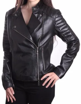 Ladies Bella Black Carla Leather Jacket