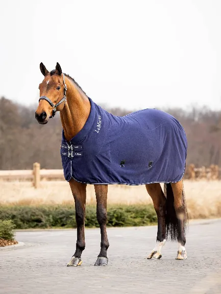 LeMieux Kudos Fleece Cooler Rug Including single embroidery on both sides.