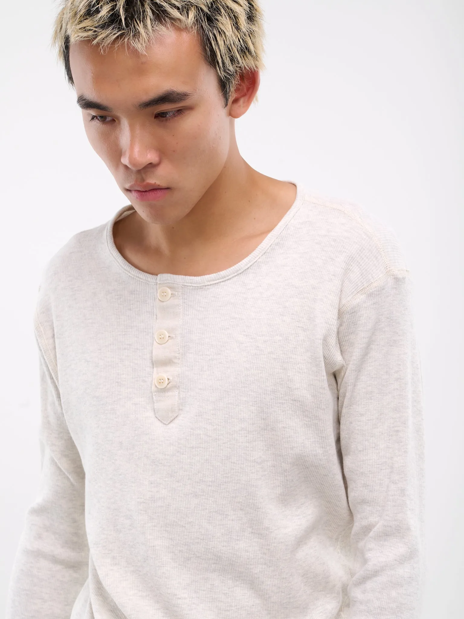 Long Sleeve Henley (JM101-OATMEAL)