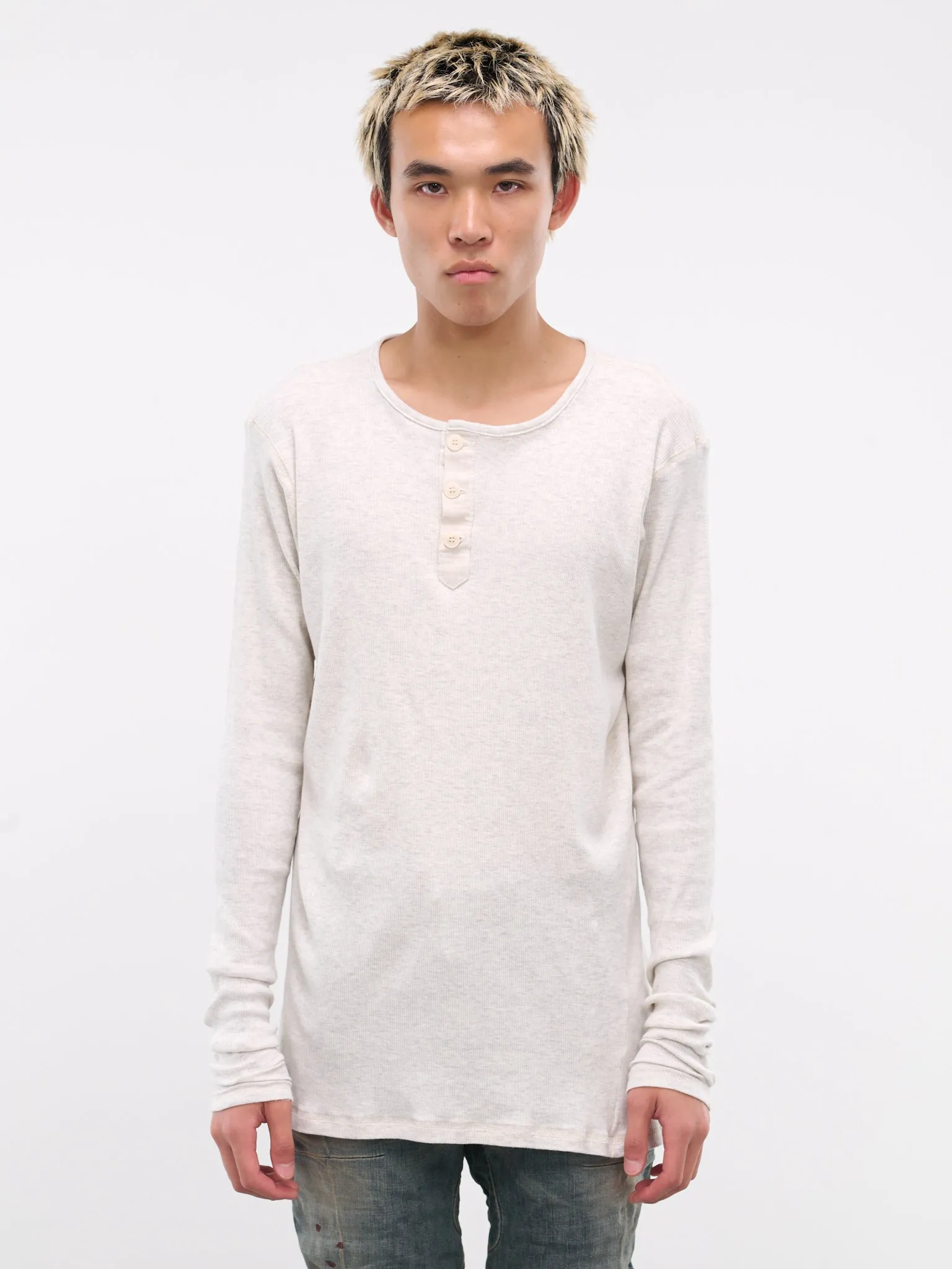 Long Sleeve Henley (JM101-OATMEAL)