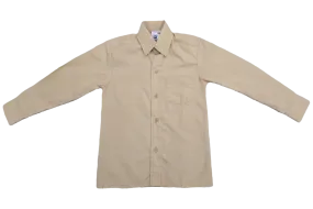 Long-sleeve Raised Collar Shirt - Biscuit