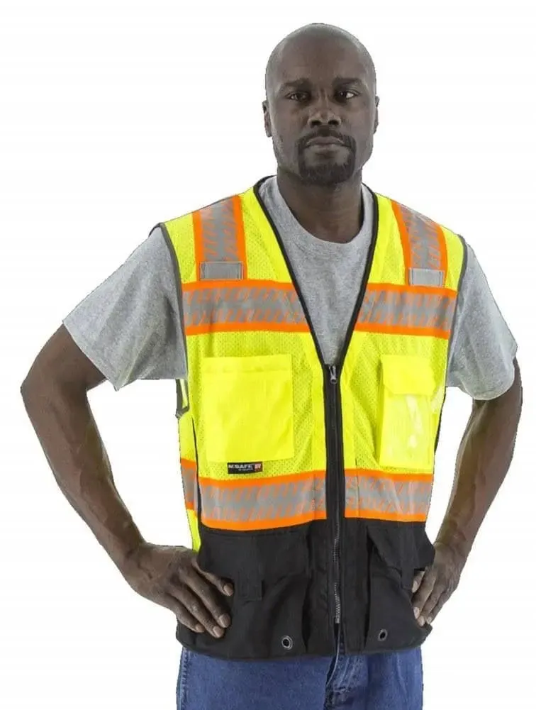 MAJESTIC -High Visibility Mesh Vest with Dot Reflective Chainsaw Striping