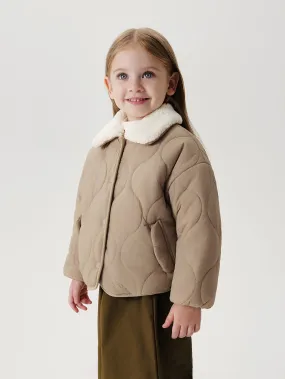 MARC & JANIE Girls Loose Polar Fleece Collar Quilted Jacket 241533