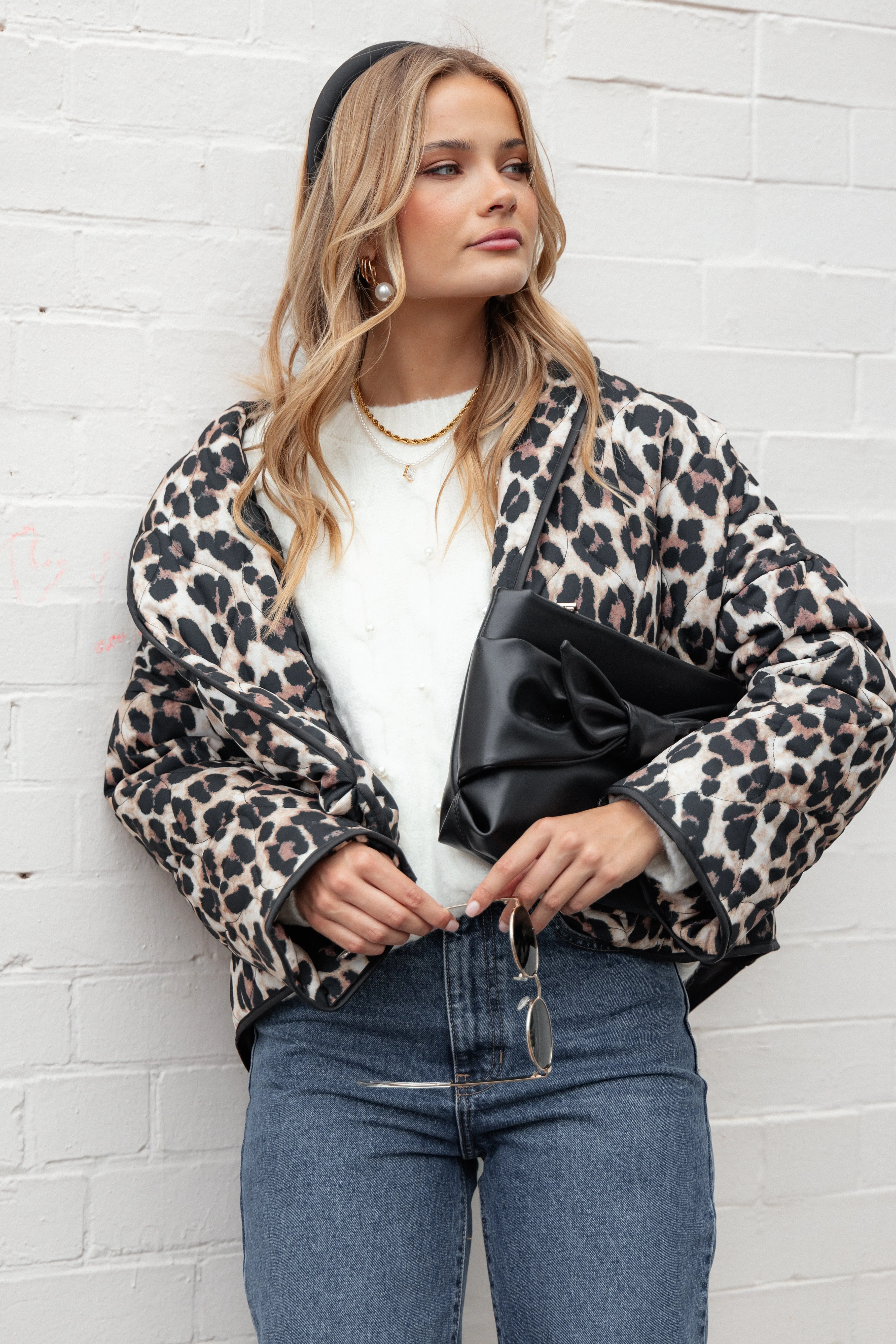 Marcos Leopard Print Quilted Jacket - Leopard