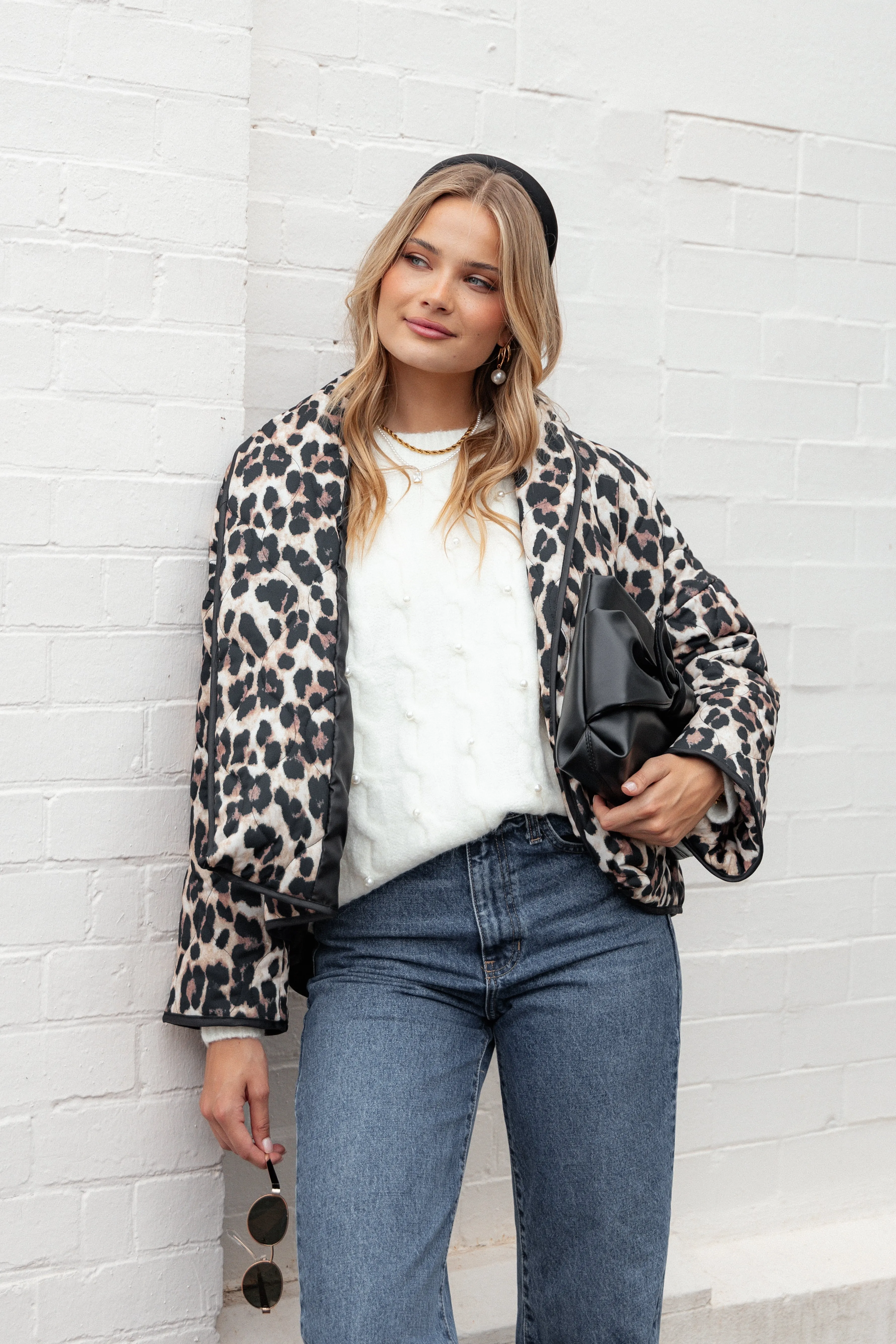 Marcos Leopard Print Quilted Jacket - Leopard