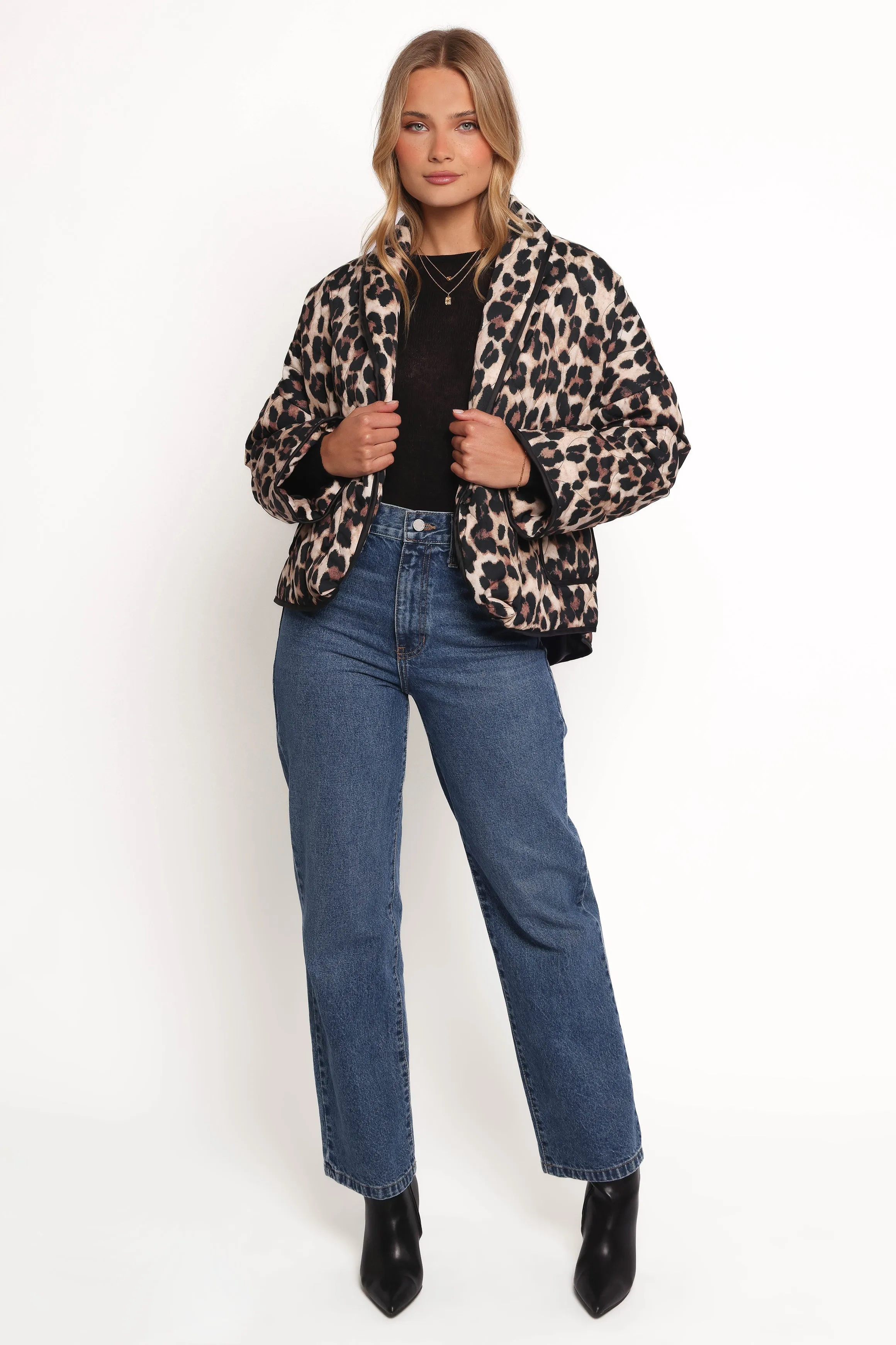 Marcos Leopard Print Quilted Jacket - Leopard