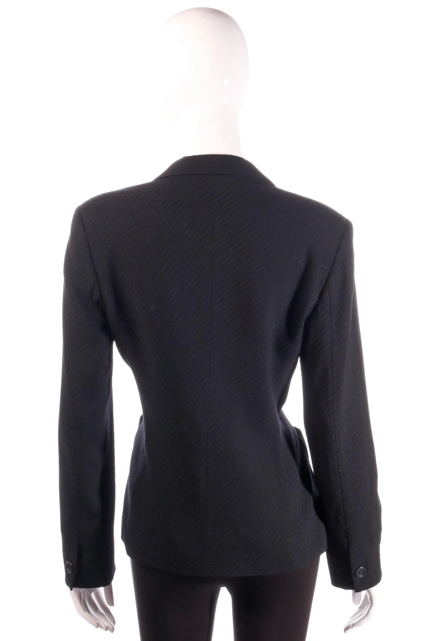 Marella Jacket Single Breasted Relaxed Cut Wool Black UK Size 14