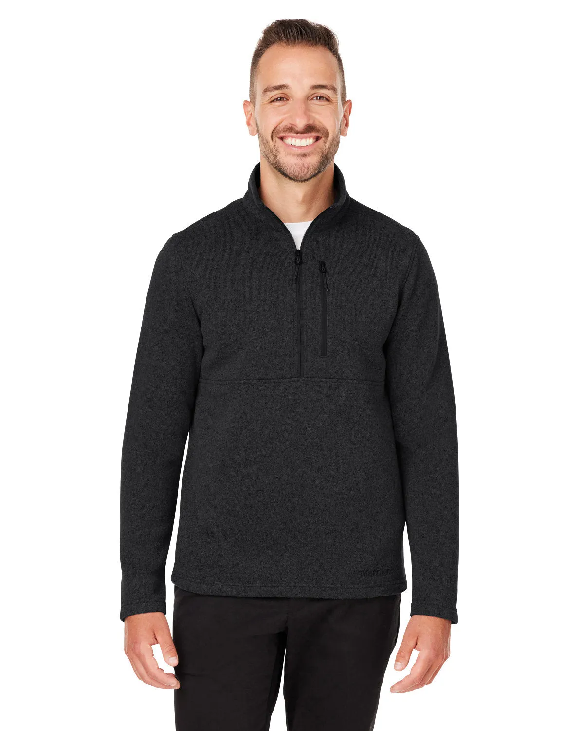 Marmot Men's Dropline Sweater Fleece Half-Zips, Black