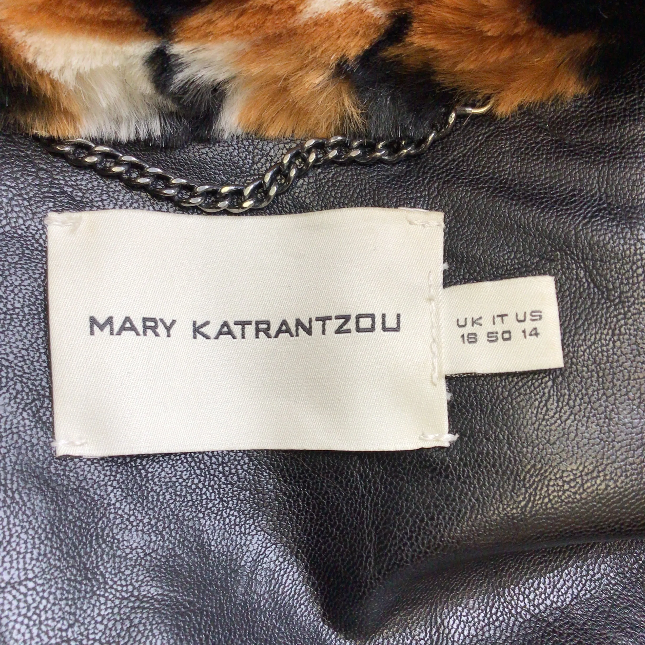 Mary Katrantzou Tan / Black Faux Fur Jacket