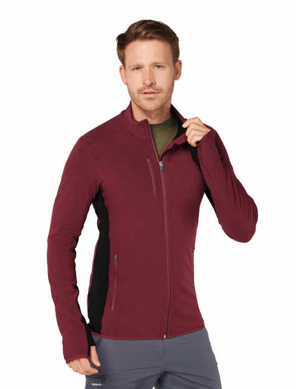 MEN'S DESCENDER LONG SLEEVE ZIP - PORT/BLACK/CB