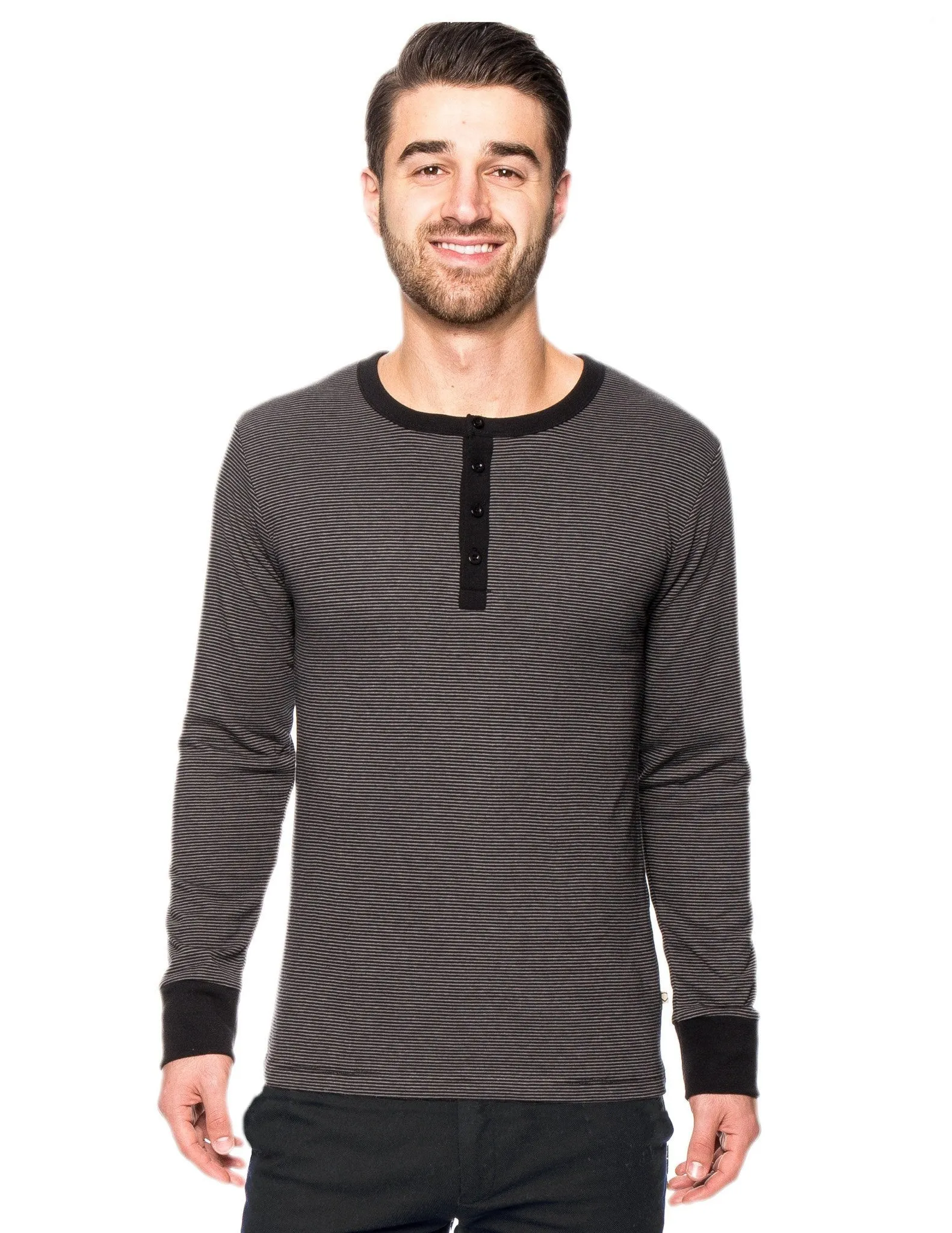 Men's Double Layer Thermal Long Sleeve Henley Top