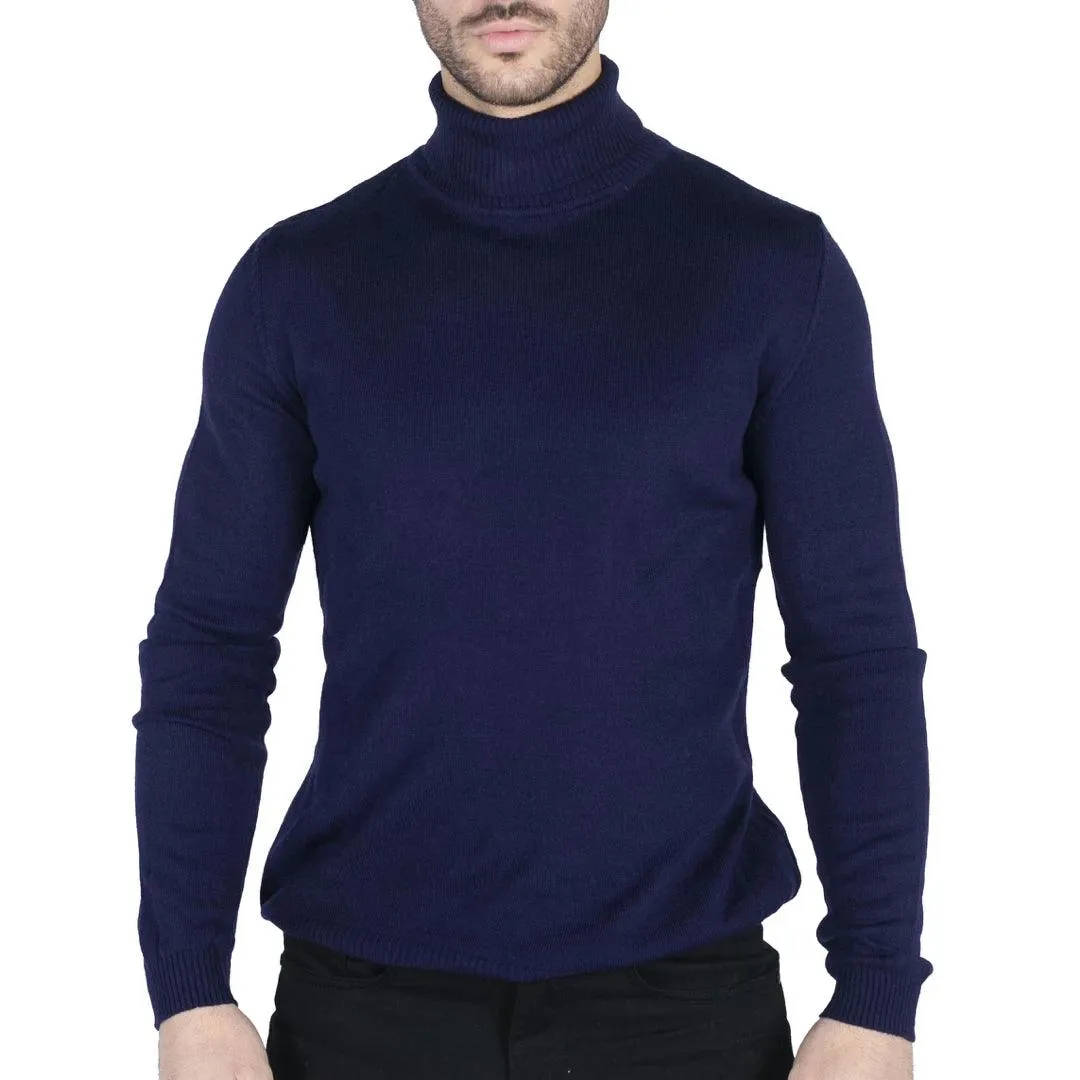 Mens Polar Neck Jumper Roll Neck High Turtle Neck Slim Fit Light Weight