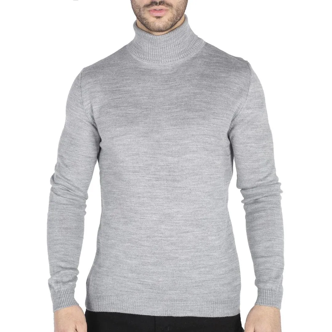 Mens Polar Neck Jumper Roll Neck High Turtle Neck Slim Fit Light Weight