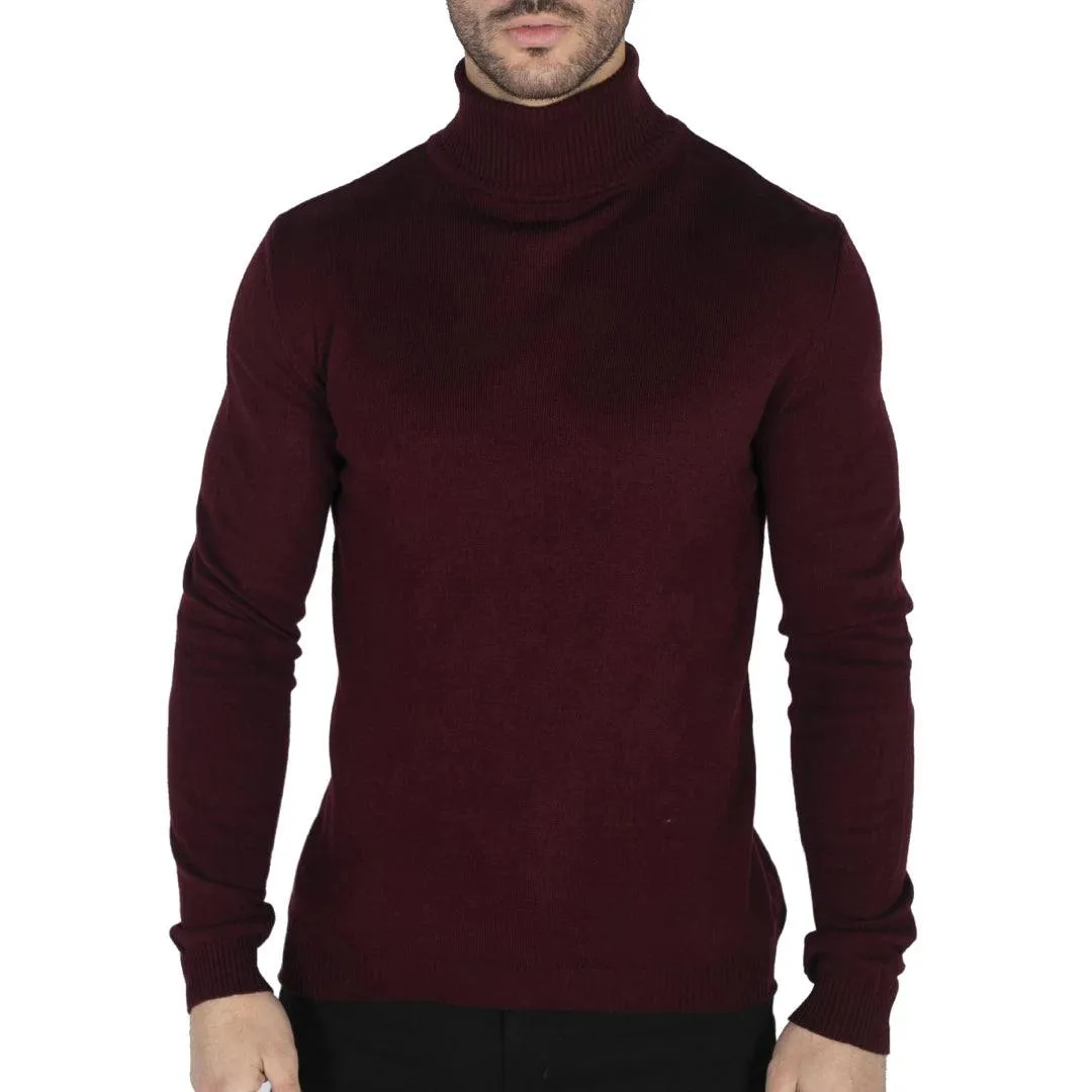 Mens Polar Neck Jumper Roll Neck High Turtle Neck Slim Fit Light Weight