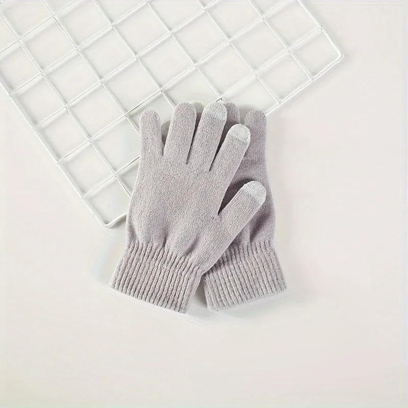 Mens Thickened Knitted Fullfinger Warm Gloves  Perfect Gift