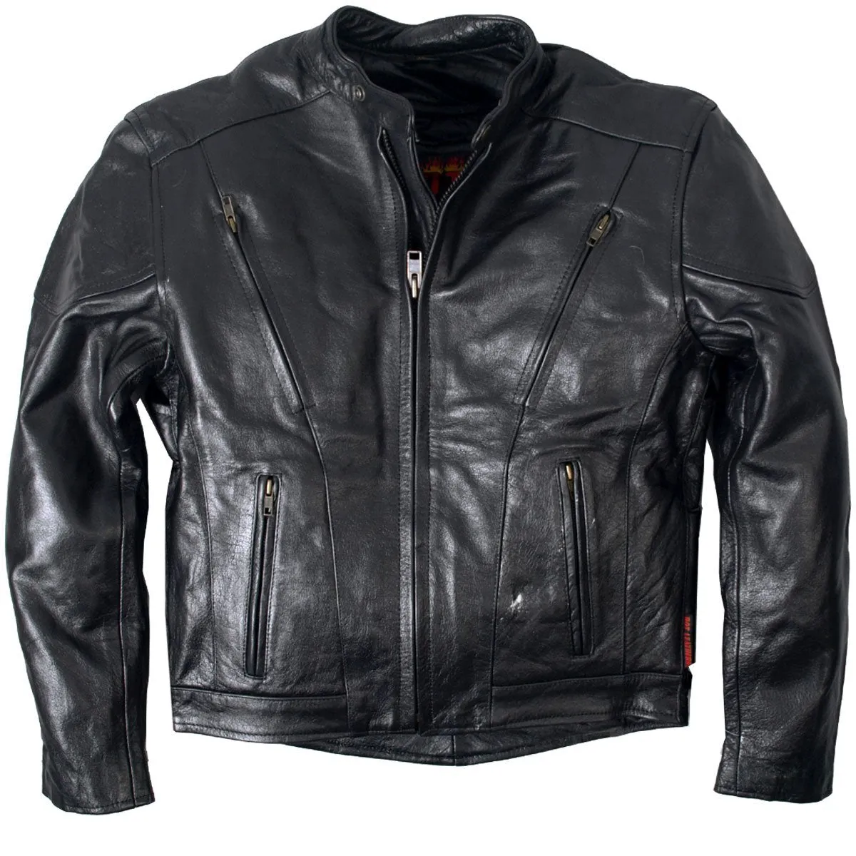 Men's Vented Leather Jacket, JKM1010-HL