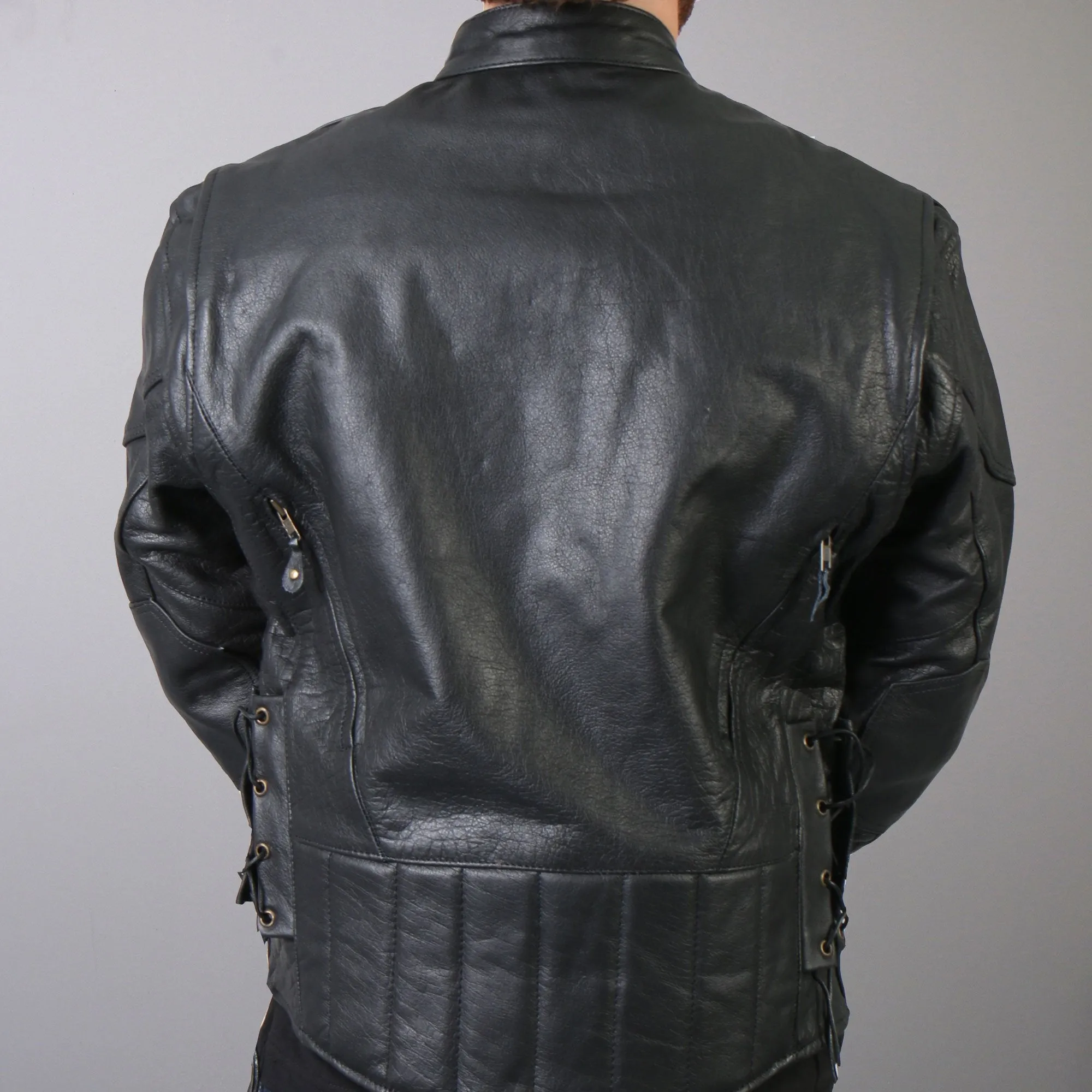 Men's Vented Leather Jacket, JKM1010-HL