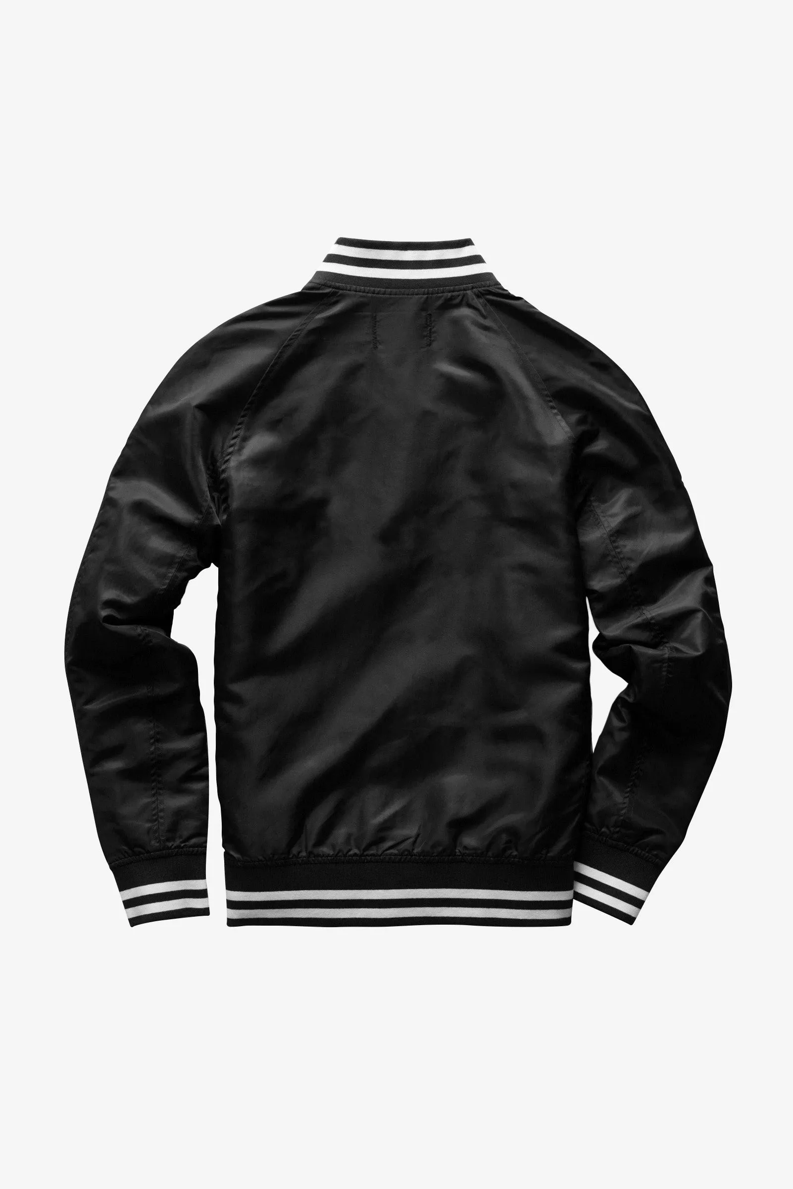 Men's Woven Satin Logo Stadium Jacket