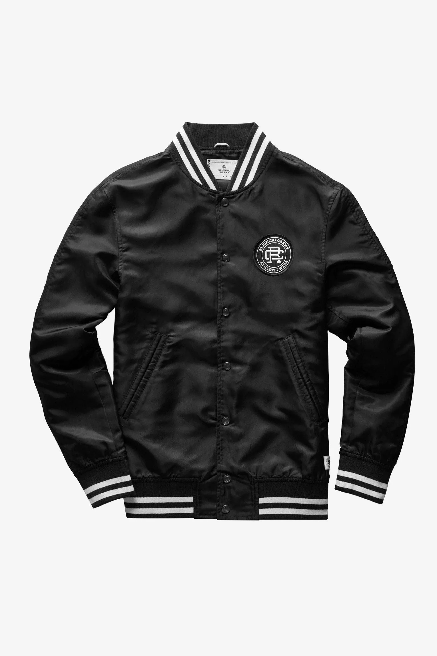 Men's Woven Satin Logo Stadium Jacket