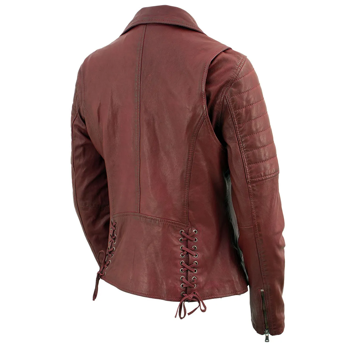 Milwaukee Leather Red Vintage Motorcycle Inspired Vegan Tan Fashion