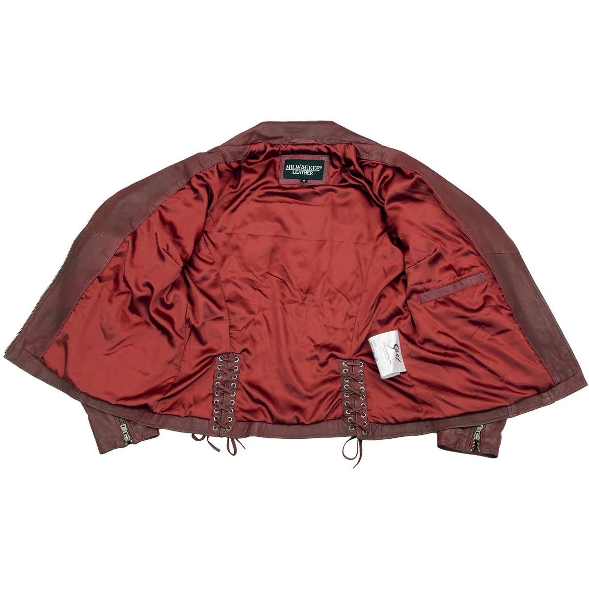 Milwaukee Leather Red Vintage Motorcycle Inspired Vegan Tan Fashion