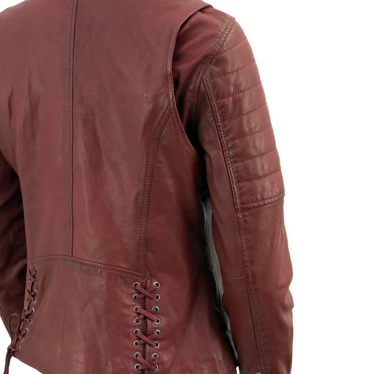 Milwaukee Leather Red Vintage Motorcycle Inspired Vegan Tan Fashion