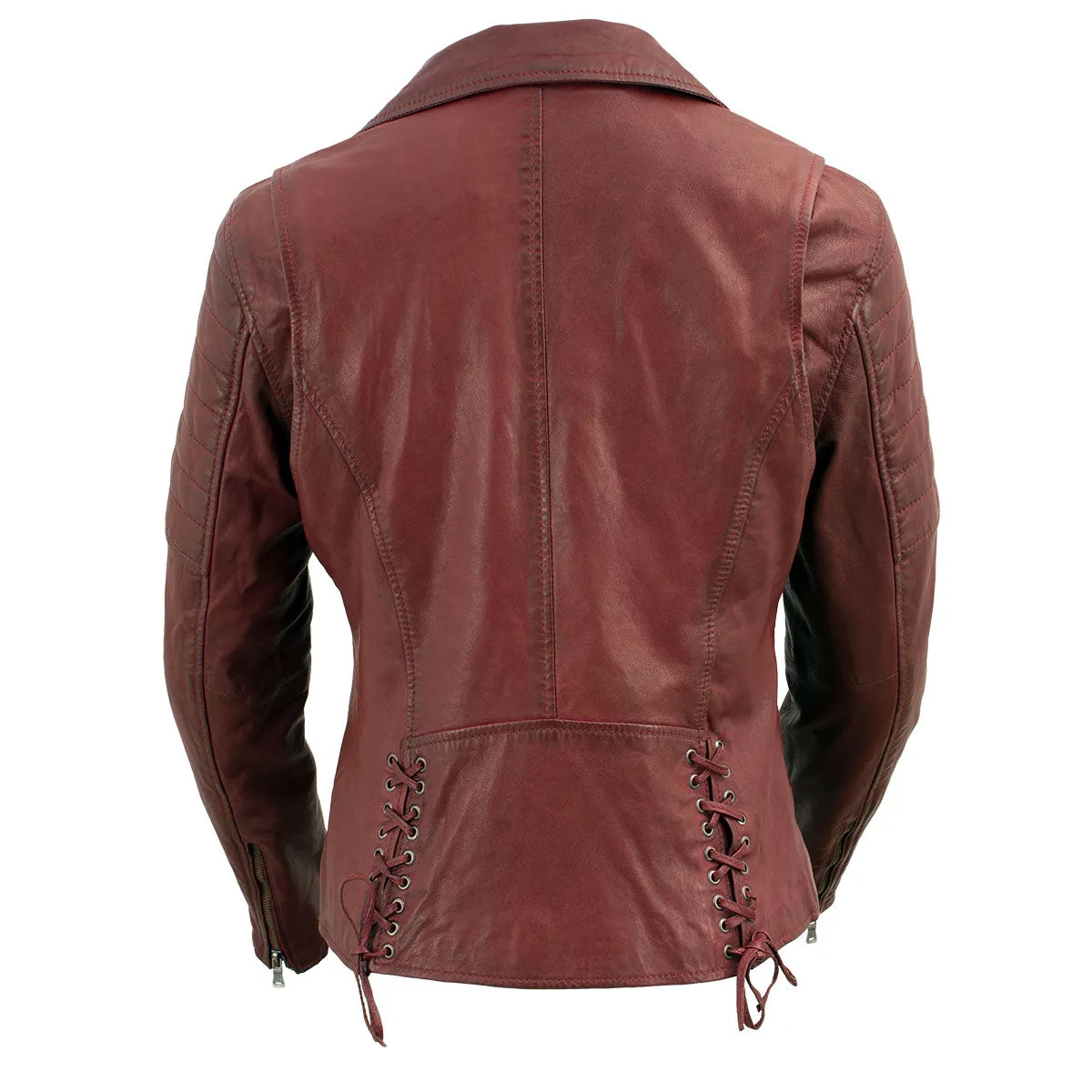 Milwaukee Leather Red Vintage Motorcycle Inspired Vegan Tan Fashion