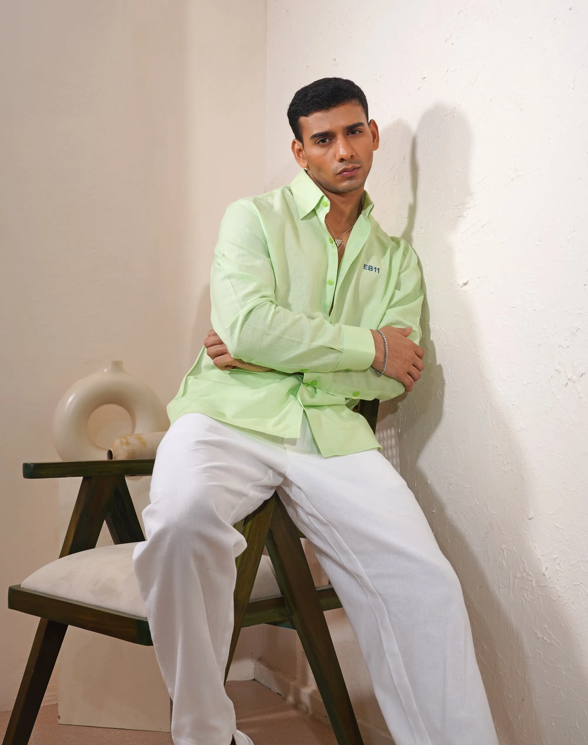 Mint Slushie - Linen Shirt