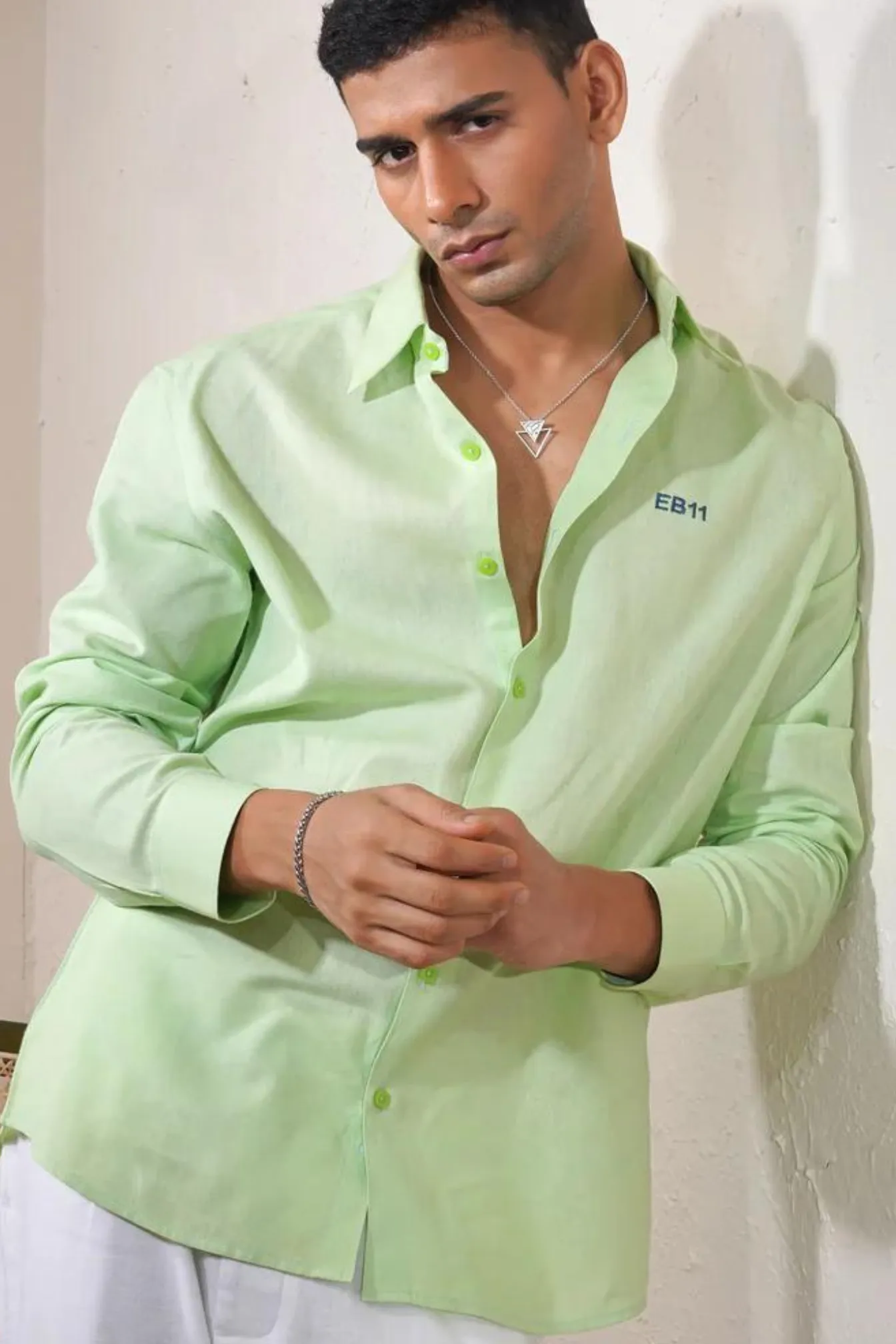 Mint Slushie - Linen Shirt