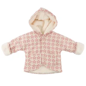 Mod Flowers Winter Snowdrift Hoodie Cream Lining- Blush