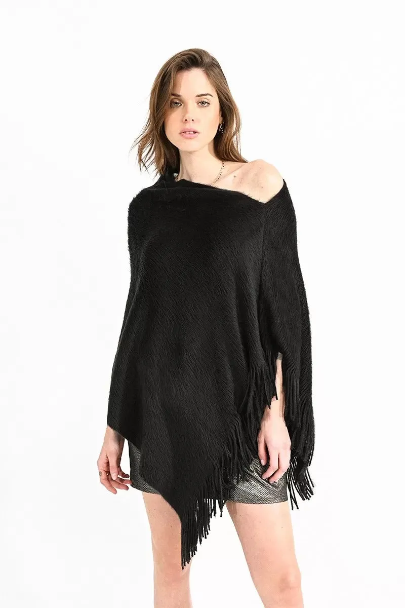 Molly Bracken Poncho Nero Da Donna