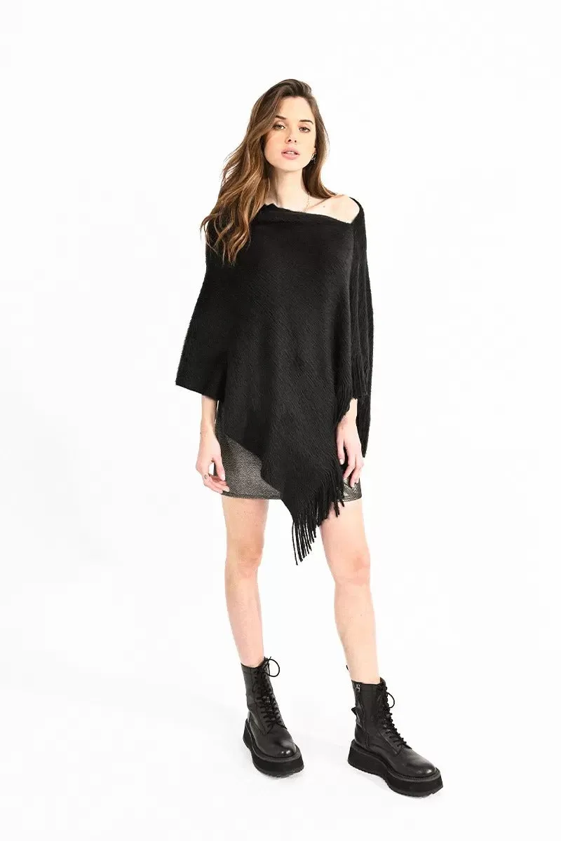 Molly Bracken Poncho Nero Da Donna