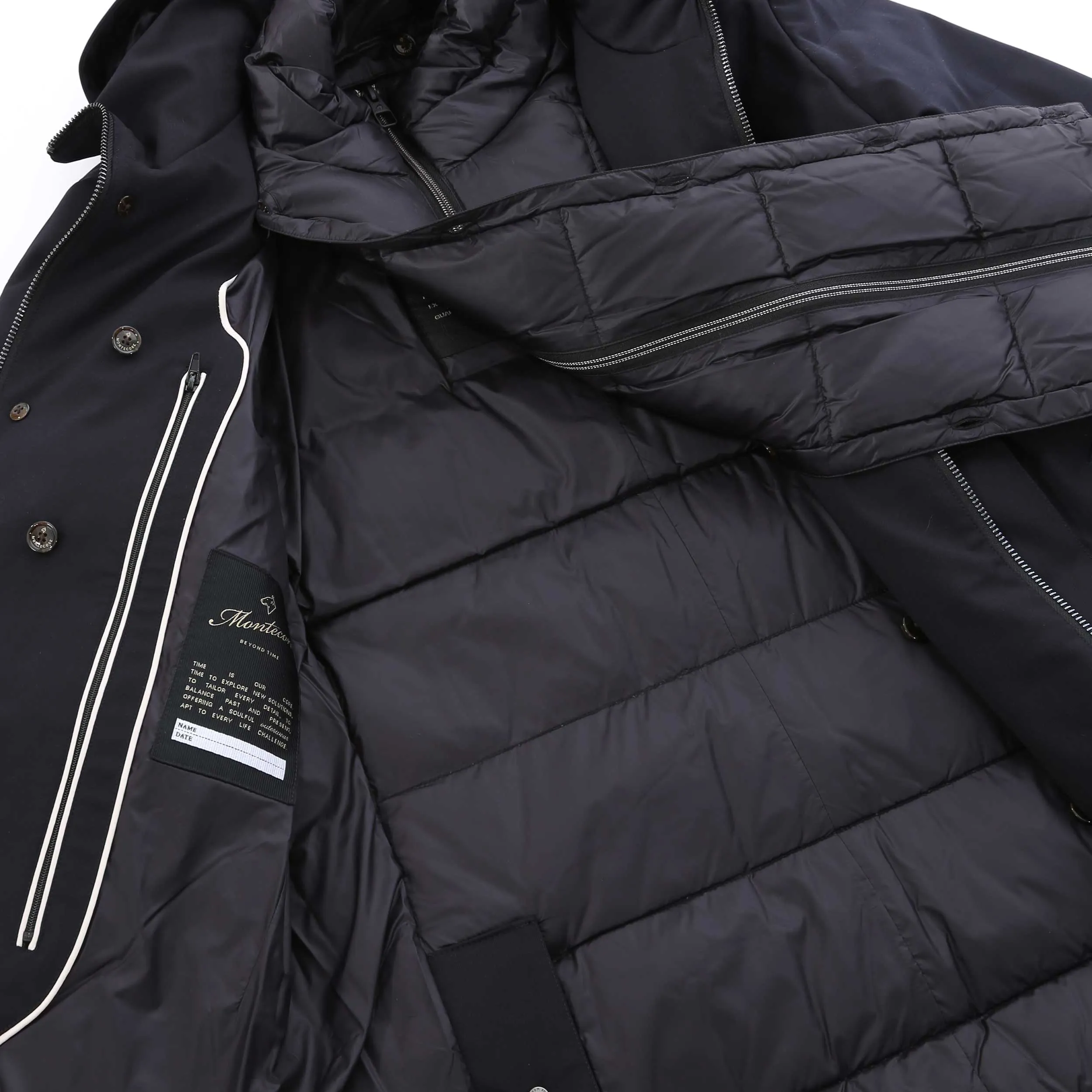 Montecore Hooded Padded Jacket in Navy