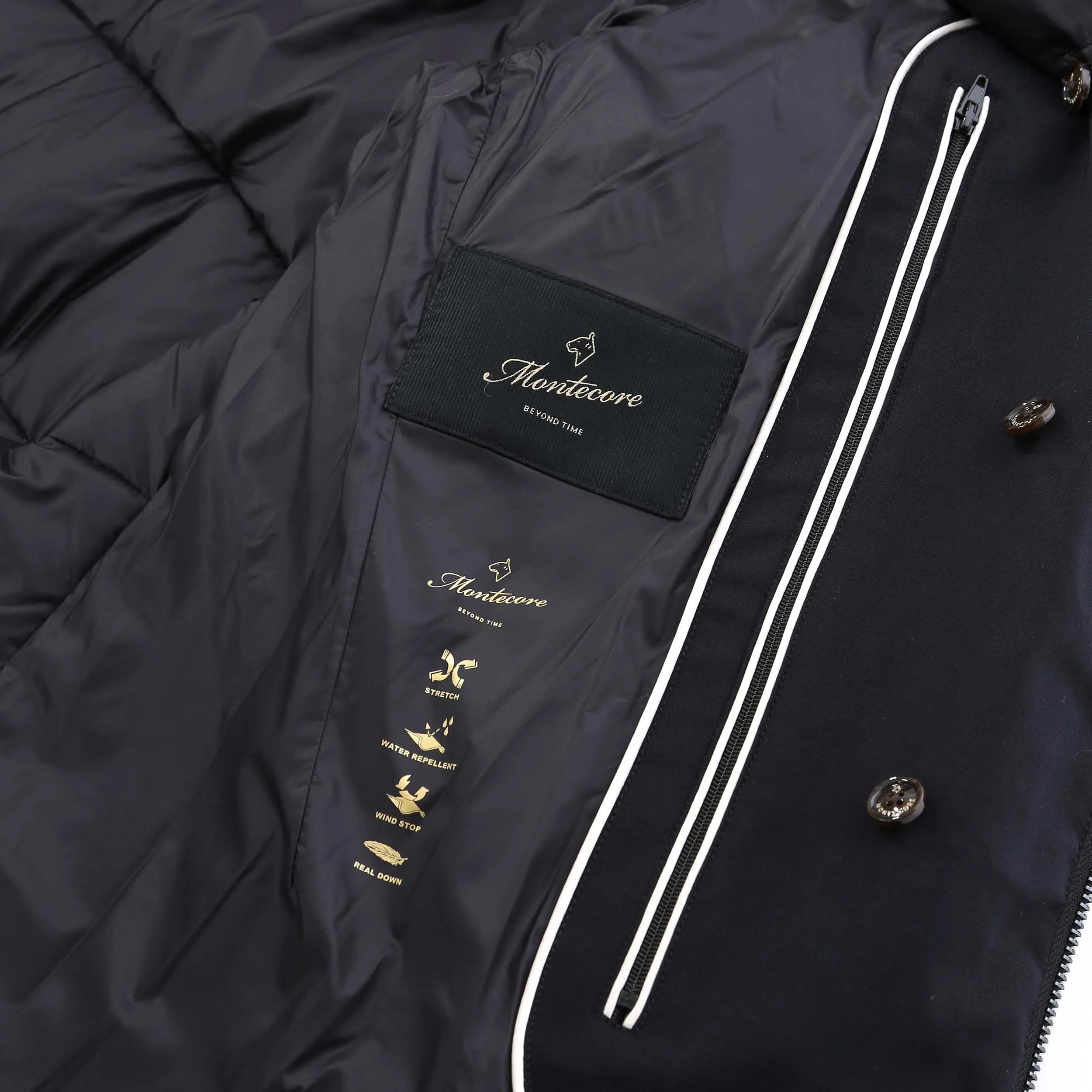 Montecore Hooded Padded Jacket in Navy