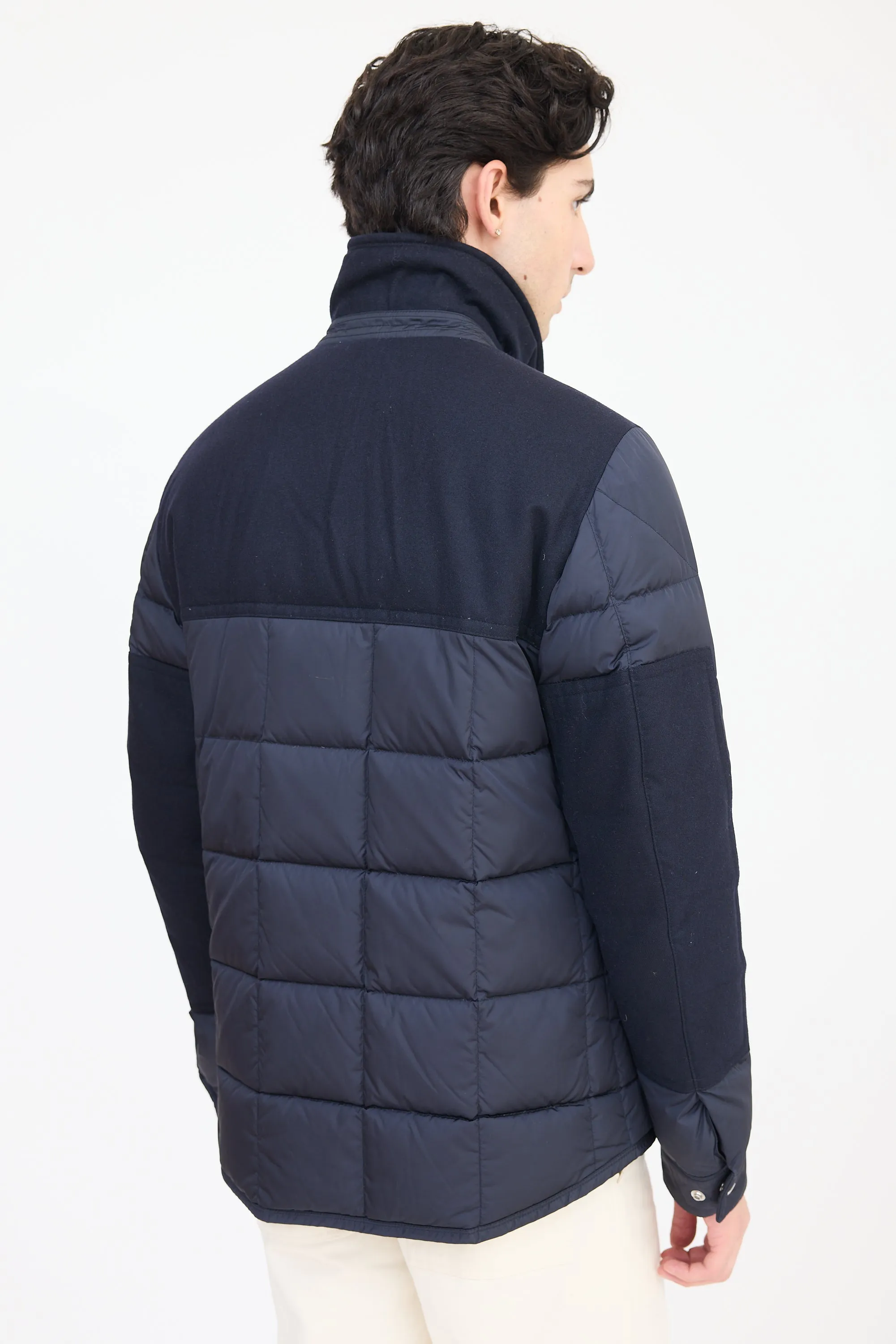 Navy Clovis Down Panelled Jacket