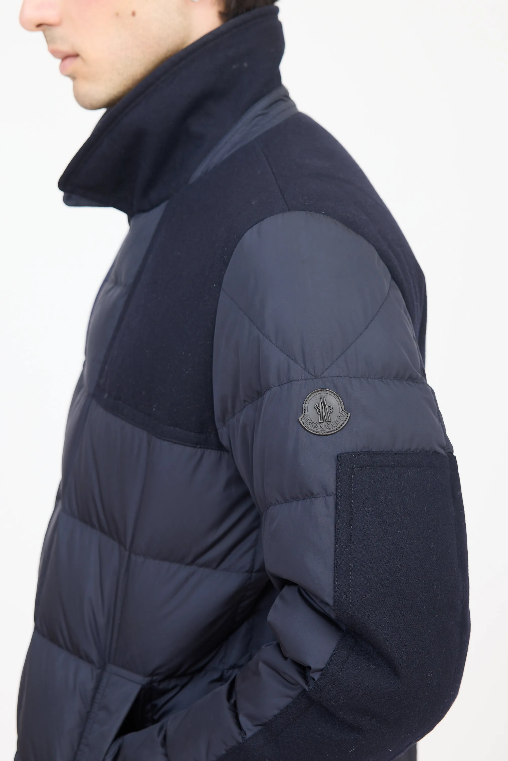 Navy Clovis Down Panelled Jacket