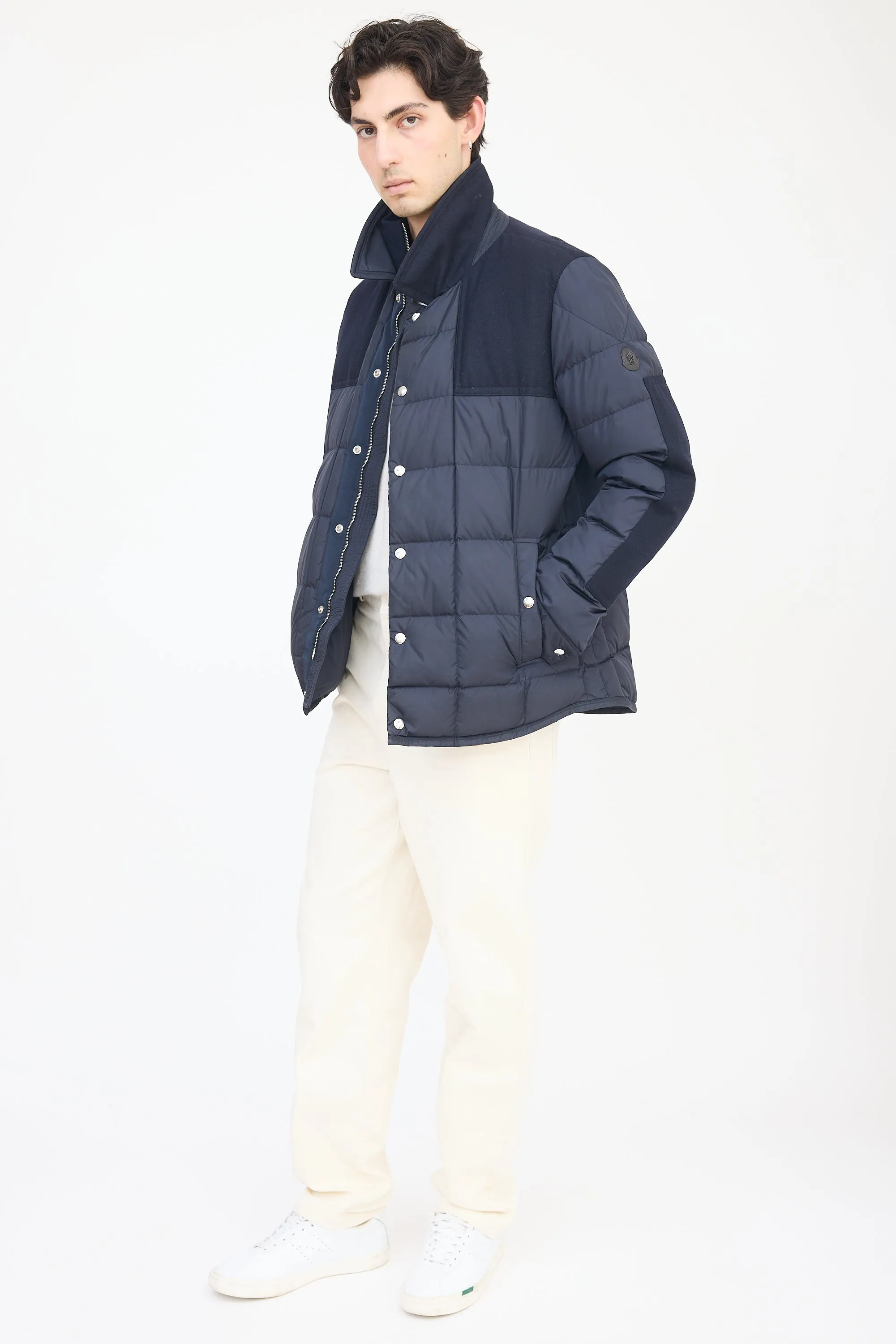 Navy Clovis Down Panelled Jacket