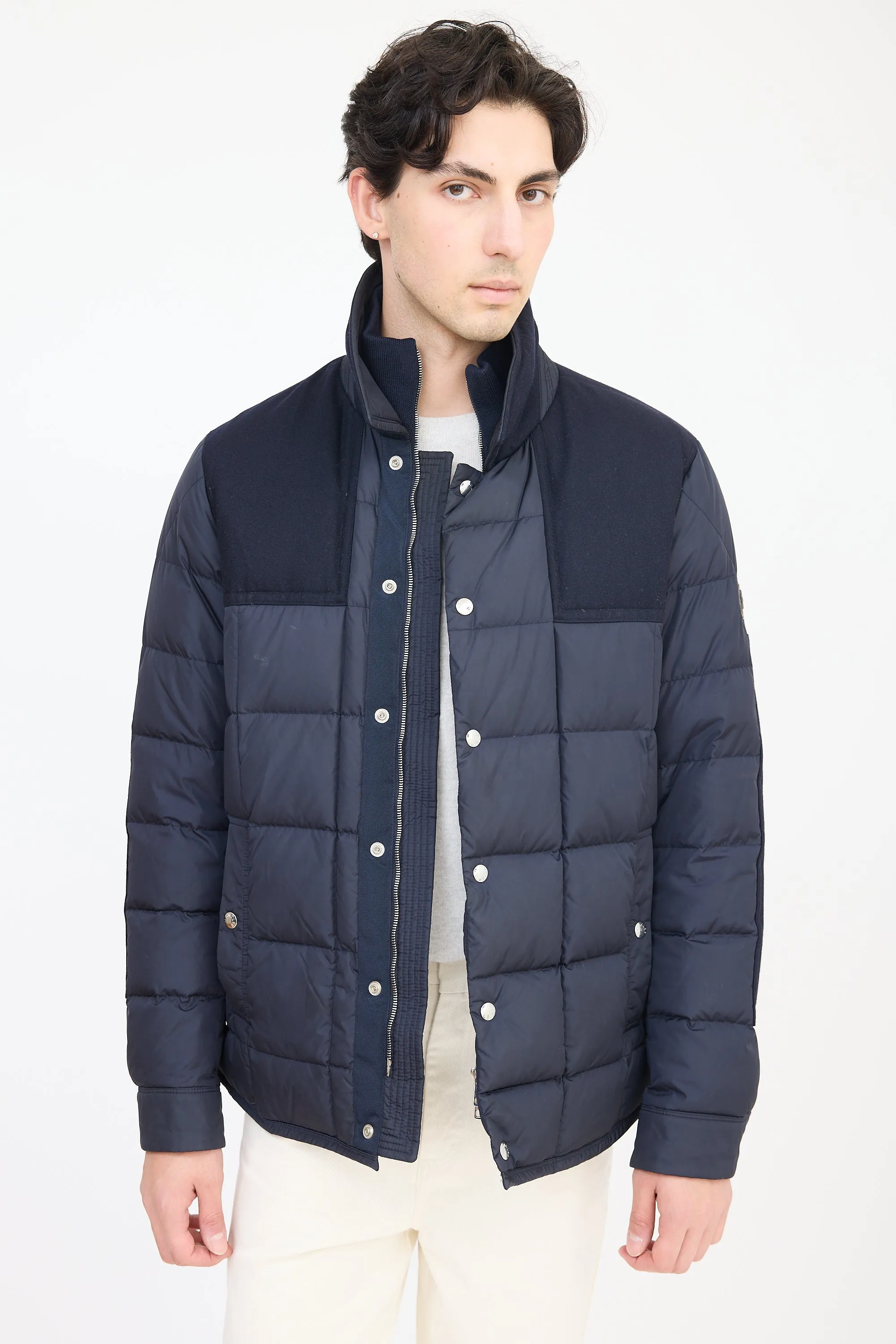 Navy Clovis Down Panelled Jacket