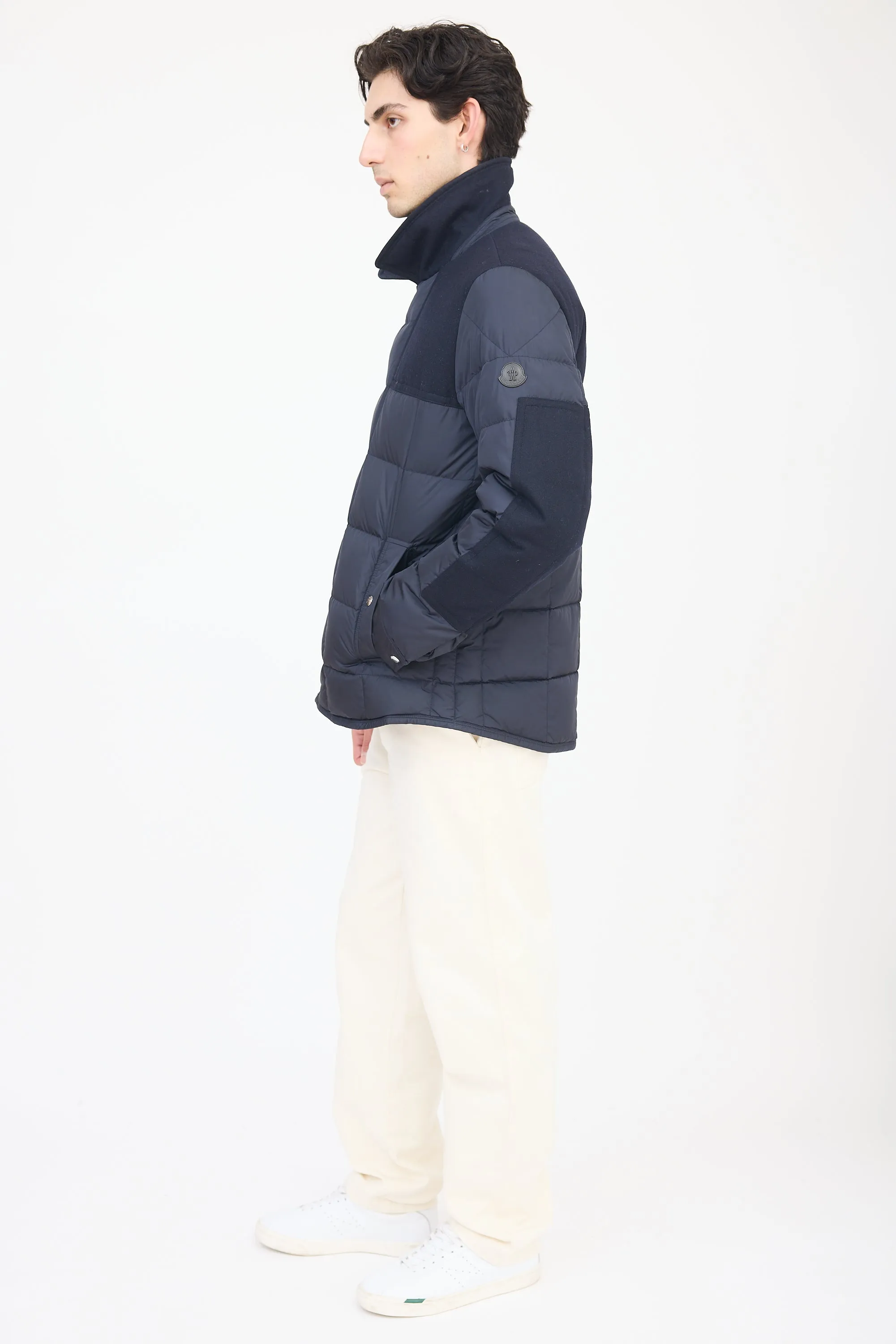 Navy Clovis Down Panelled Jacket