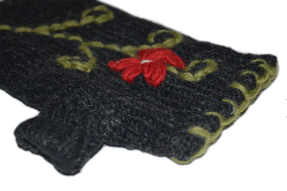 Nepalese Merino Wool Crochet Fingerless Gloves