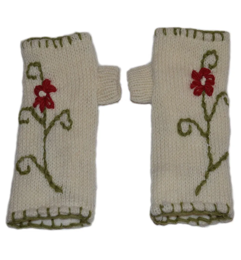 Nepalese Merino Wool Crochet Fingerless Gloves